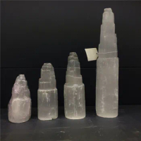 Natural quartz crystal selenite tower lamp reiki healing Chakra home decor