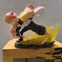 18cm New Anime Figure Demon Slayer Charge Agatsuma Zenitsu Action Figurine Pvc Collectible Statue Model Doll Toys Children Gifts