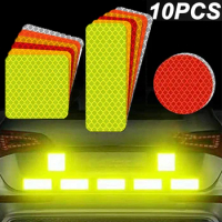 10Pcs Car Bumper Reflective Stickers Reflective Warning Strip Tape Secure Reflector Stickers Decals Car Reflective Sticker