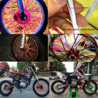 10pcs/lot 240mm Motorcycle Wheel Spoke Protector Wraps Rims Skin Trim Covers Pipe For Motocross Bicycle Bike Cool Accessories