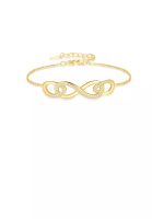 Mooclife 925 Sterling Silver Plated Gold Fashion Simple Infinity Symbol Geometric Bracelet with Cubic Zirconia - Luxurious Look