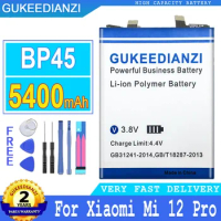 5400mAh GUKEEDIANZI Battery BP45 For Xiaomi Mi 12 Pro 12Pro Big Power Bateria
