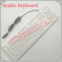 New USB Port Wired keyboard Russian Arabic French Spanish Italian Portuguese German White Keyboard Replacement