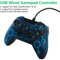 Wireless Controller for Xbox ONE Gamepads USB Wired Game Joypad for Xbox One PC Steam Games with Headphone Jack Dual Vibration