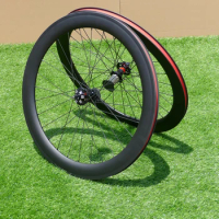 Clincher Wheelset 60mm Full Carbon 700C Road Cyclocross Bike Wheelset for Disc Brake Thru Axle Front 110*12mm &amp; Rear 148*12mm