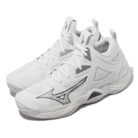 Mizuno 排球鞋 Wave Momentum 3 Mid 男鞋 白 銀 中筒 羽球鞋 室內運動 美津濃 V1GA2317-51