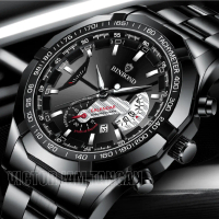 2023 BINBOND S001 Jam Tangan Pria Anti Air Asli Luxury Bisnis Quartz Stainless Steel Watch Free BOX 
