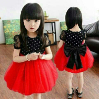 Dress anak perempuan dress shanshan kids dress anak bahan babyteri kombi brukat, bagian rok bahan ti
