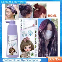 400ml Bubble Dye Shampoo Plant Hair Dye Foam Hair Dye Cream Home Wash Black Color Natural Organic Botanical Bubble Dye Shampoo