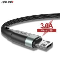 USLION Micro USB Cable Fast Charging Cable For Xiaomi redmi note 5 Micro USB Data Cord Charger Quick Charge 3.0 Cable 1M 2M 3M