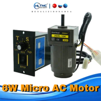 New 6W Micro AC Motor 220v 50/60hz Asynchronous Motor Induction Motor Shaft 8mm + Speed Controller 1350RPM For Packaging Machine