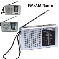 AM/FM Mini Radio Battery Operated Portable Pocket Radio AM FM Transistor Radio Telescopic Antenna with Speaker for Elder