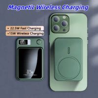 22.5W Fast Charging Power Bank 20000mAh Magnetic Wireless Charger Powerbank for iPhone Xiaomi Huawei Portable Induction Charger