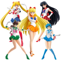 5pcs Anime Sailor Moon Figure Model Toy Tsukino Usagi Tuxedo Mask Venus Anime Action Figuras Collection Decor Cartoon Doll 18cm