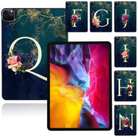 For Apple IPad Pro (2015) 9.7" (2017) 10 5" Pro 11" (2018 2020 2021) iPad Case Flowers 26 Letters Tablet Hard Shell Cover