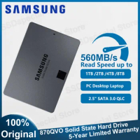 SAMSUNG 870 QVO SATA III SSD 2.5" Internal Solid State Drive 1TB 2TB 4TB 8TB for Memory Storage IT Pros Creators Everyday Users