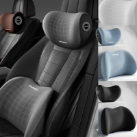 Memory Foam Car Backrest Neck Cushion Comfortable Neck Pillow Breathable Waist Cushion Travel Lumbar Support Vehicle Supplies