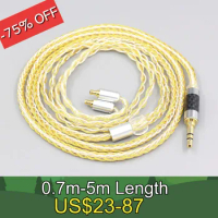 8 Core OCC Silver Gold Plated Braided Earphone Cable For Sennheiser IE100 IE400 IE500 Pro LN007290