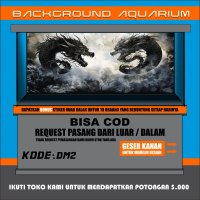 sticker aquarium, background aquarium 3d, wallpaper aquarium belakang 3d NEW tema naga dragon dm2