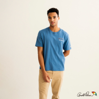 Arnold Palmer -男裝-質感品牌文字刺繡T恤-藍色