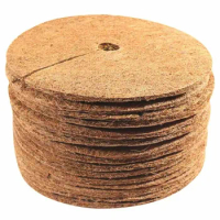 Circular Coconut Shell Fiber Plant Plastic Film Coconut Brown Silk Flat Mat Tight Grass Prevention Mat Flower Pot Mat