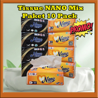 NANOMIX { Paket 10 Pack 180 sheet } FACIAL TISSUE NANO 2ply 180 sheets LEMBUT HALUS Tisu