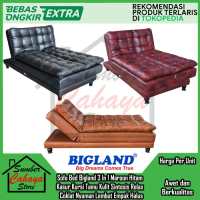 [Kargo] Sofa Bed Bigland 3 in 1 Minimalis Sofabed Kursi Lipat Lipet Ruang Tamu Relax Warna Hitam Mar