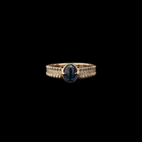 Amorita Sapphire 925 silver plated 18-karat gold ring