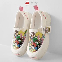 Sneakers Wanita Canvas Korea Sepatu Sneakers Wanita Casual Motif Doodle Art | SNP032