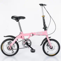14 inch mini foldable ultra light portable double butterfly brake adult children male and female student Folding Bicycle