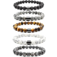 1pcs Rejuvenate Your Spirit with A Magnetic Tiger Eye Lava Stone Bracelet - for Men &amp; Women Bracelet for Women Men Accessories
