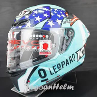 KYT HELM TT REVO LEOPARD AMERICAS | BLUE | TT-REVO SINGLE VISOR M