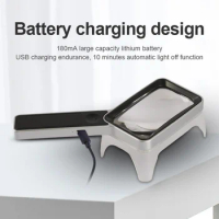 Handheld Magnifiers 5X Folding Optical Lens Magnifier USB Charging LED Magnifying Glass with Power Display for Reading Books