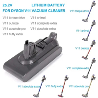 21700 Li-Ion Battery 25.2V 6.0Ah for Dyson SV15 Vacuum Cleaner Fluffy SV15 V11 Absolute Extra V11 Absolute V11 Animal 970145-02