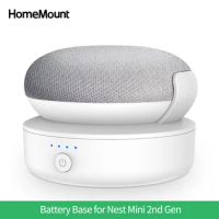5000mAh Battery Base For Nest Mini 2nd Gen Charger Stand Google Smart Speaker Holder Rechargeable Power Bank Mount