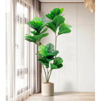 70in Large Ficus Tree Artificial Plants Tropical Fake Tree Plastic Banyan Leafs Real Touch Banyan Leaves For Home Outdoor Decor