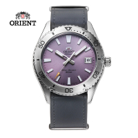 【ORIENT 東方錶】ORIENT 東方錶 WATER RESISTANT系列 200m潛水風格腕錶 皮帶款 紫色 -39.9mm(RA-AC0Q07V)