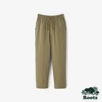 【Roots】Roots 女裝- ISLA COTTON GAUZE平織長褲(綠色)