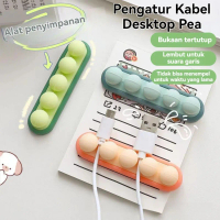 Pengatur Kabel Desktop Anti Kusut, Tatakan Meja Portabel Multi-Slot, Tempat Penyimpanan Kabel Data &