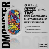 DMONSTER True Wireless Headsets Bluetooth 5.2 Noise Cancellation Earphones IPX5 Waterproof Hi-FI Stereo Sound Quality Headphone