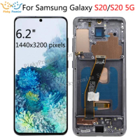 OLED For Samsung Galaxy S20 5G Lcd G981,G981F,G981W with Frame Display Touch Screen Digitizer For Samsung s20 G981U G9810