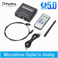PzzPss Bluetooth 5.0ใช้งานร่วมกับ DAC Digital To og Audio Converter Adapter เล่นไมโครโฟนรีโมทคอนลตัวถอดรหัสเสียง