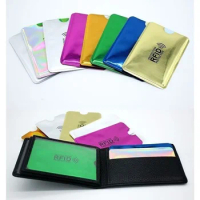 Unisex Anti Rfid Cards Holder Laser Aluminium Bank ID Credit Card Cover Metal NFC Block Reader Lock Card Bag Card Protect Case