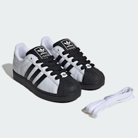 ADIDAS ORIGINALS 愛迪達 阿迪達斯 三葉草 經典 百搭配色 男女運動休閒鞋-黑白色 SUPERSTAR II-JI0124