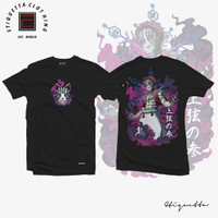 เสื้อแขนสั้นลายอนิเมะDemon Slayer Akaza Oversize สำหรับคอสเพลย์และสวมใส่ประจำวัน