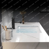 Stone Plate Ceramic Basin Bathroom Cabinet Combination Smart Mirror Wash Basin Bathroom Face Washing Cabinet