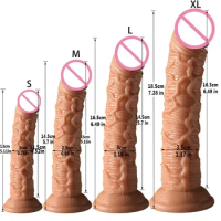 Realistic Soft Dildo Silicone Anal Plug Penis Dong with Suction Cup for Women Masturbation Lesbain Anal Sex Toys for Adults