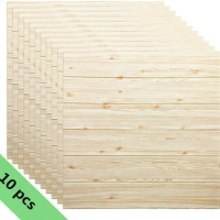 3D Wood Wall Stickers 10 Pcs 3D Wood Effect Wallpaper -Wood Wall Stickers Self Adhesive PE Foam