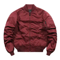 Autumn Quality Outdoor Waterproof Red Yellow Green Male MA1 Bomber Jacket Men Flight Jackets