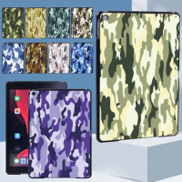 For Apple IPad 8 2020 8th Gen 10.2" A2270 A2428 A2429 A2430 Anti-fall Camouflage Series Protective Tablet Back Shell +Stylus